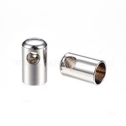 変色しにくい304ステンレススチールコードエンド  エンドキャップ  ステンレス鋼色  12x7mm  穴：3mm  内径：6mm&nbsp;STAS-D448-101P