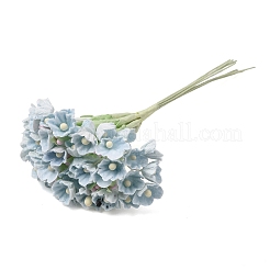 布、紙、鉄で作るミニ造花ブーケ（DIYクラフト用）  フラワーアレンジメント  空色  55~67x35~40mm&nbsp;FB-CBA59DF-02E