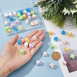 48個 6色 ミニかわいい樹脂製タコの飾り  モスマイクロランドスケープエコボトルデコレーション  ミックスカラー  14x12mm  8個/カラー&nbsp;AJEW-FH0003-96