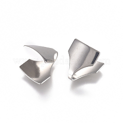 変色しにくい304ステンレススチールコードエンド  エンドキャップ  ステンレス鋼色  9x8mm&nbsp;STAS-L234-159C
