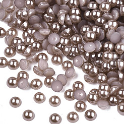 10000個入りabsプラスチック製のパール調カボション  半円  淡い茶色  4x2mm&nbsp;SACR-S738-4mm-Z49