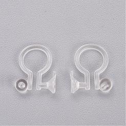 クリア プラスチック クリップオン イヤリング コンバーター  DIY用ノンピアス  透明  11.5x9x1mm  穴：0.8mm  約5000個/袋&nbsp;KY-P005-01