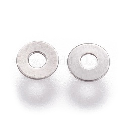 変色しにくい316サージカルステンレススチールビーズ  ドーナツ/円盤  3x0.2mm  穴：1mm  約1000個/10g&nbsp;X-STAS-I118-15P