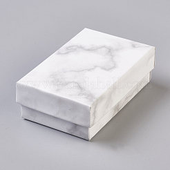 紙ボール紙のアクセサリー箱  長方形  ホワイト  8.1x5.1x2.7cm&nbsp;CBOX-E012-04A