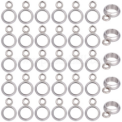 304ステンレススチールチューブベイル80個  ループベイル  リング  ステンレス鋼色  11x8x2.5mm  穴：2mm  内径：6mm&nbsp;STAS-PA0001-04B