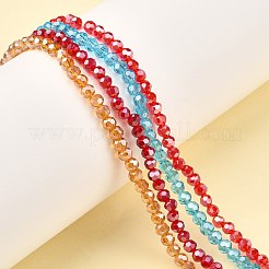 電気メッキガラスビーズ連売り  パール光沢メッキ  ファセット（32ファセット）  ラウンド  ミックスカラー  4mm&nbsp;EGLA-R015-4mm-M