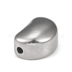 変色しない304ステンレススチールビーズ  インゲン豆  ステンレス鋼色  12x9x6mm  穴：1.6mm&nbsp;STAS-F287-03P