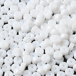 不透明色のガラスシードビーズ  コラム  ホワイト  6x3mm  穴：1.4mm  約2027個/ポンド&nbsp;SEED-E001-P3x6mm-05