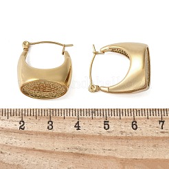 女性用304ステンレスフープピアス  バッグ  18KGP本金メッキ  22x12x20mm&nbsp;EJEW-Z090-02G