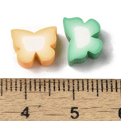 手作り樹脂粘土ビーズ  蝶  ミックスカラー  7x9x4mm  穴：1.6mm&nbsp;CLAY-H005-02