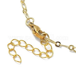 女性用304ステンレススチールアズキチェーンチャームブレスレット  月＆星  ゴールドカラー  7-1/4インチ（18.4cm）&nbsp;BJEW-JB11363