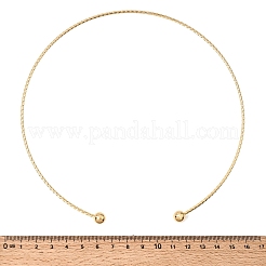 201ステンレススチール製ツイストカフチョーカーネックレス  編み  PVD真空メッキ  ゴールドカラー  内径：5.87インチ（14.9cm）&nbsp;SA-CBA4A0D-01G