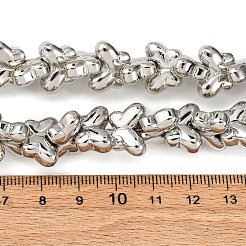 電気メッキガラスビーズセット  蝶  プラチナメッキ  10x14.5x5.5mm  穴：1mm  約54個/連  14.96''（38センチメートル）&nbsp;EGLA-H109-06E