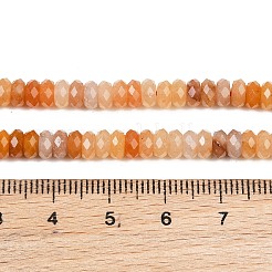 天然石レッドアベンチュリンビーズ連売り  ファセットロンデル  5x2.5mm  穴：0.8~0.9mm  約145~146個/連  14.96''（38センチメートル）&nbsp;GG-CBAE4D4-A01-01