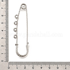 304 ステンレススチール安全ピンブローチ金具  ラペルピンを作るための4つのループが付いたキルトピン  ステンレス鋼色  19.5x70.5x5.5mm  穴：2mm&nbsp;STAS-K252-11C-P