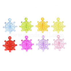 透明なアクリルパーツ  舵  ミックスカラー  35.5x31x5.5x2.5mm  穴：2.5mm  約340個/500g&nbsp;MACR-Q238-03