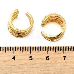 真鍮マイクロペーブクリアキュービックジルコニアカフイヤリング  多層C字型  18KGP本金メッキ  15x11.5mm&nbsp;EJEW-K309-08G