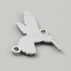 プリント合金コネクタ チャーム  鳥のリンク  プラチナ  ブラック  17.5x24x1.8mm  穴：1.6mm&nbsp;LS-FIND-CJC0010-127P-05