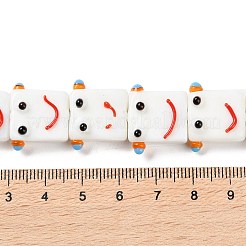 手作りランプワークビーズ連売り  ロボット  ホワイト  16x19.5x9.5mm  穴：1.8mm  約30個/連  18.90''（48センチメートル）&nbsp;LAMP-Q036-07B
