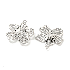 変色しない304ステンレススチールペンダント  花のチャーム  ステンレス鋼色  17.5x16x2.8mm  穴：1.2mm&nbsp;STAS-L278-045P