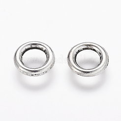 チベット風合金ビーズ  カドミウムフリー＆ニッケルフリー＆鉛フリー  ロンデル  アンティークシルバー  8x1.5mm  穴：5mm&nbsp;LFH255Y-NF
