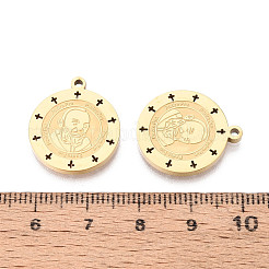宗教 304 ステンレススチール パデル ピオ メダル ペンダント  イオンプレーティング（ip）  18KGP本金メッキ  21x18x2mm  穴：1.5mm&nbsp;STAS-T073-03G
