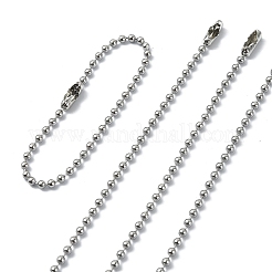 10m 304ステンレススチールボールチェーン  溶接されていない  スプールで  ステンレス鋼色  2.4mm&nbsp;CHS-YW0001-03