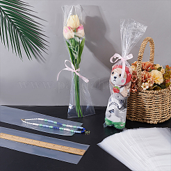 長方形プラスチック包装用ロングバッグ100個  透明  40.7x10x0.015cm&nbsp;PE-PH0001-07