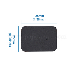 ペーパー ジュエリー イヤリング ディスプレイ カード  長方形  ブラック  35x25x0.5mm&nbsp;CDIS-TAC0001-02A