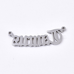 変色しない201ステンレス鋼リンクコネクター  レーザーカットリンク  星座  牡牛座  32x9x1.5mm  穴：1.2mm&nbsp;STAS-N091-38F-P