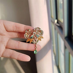 天使のエナメルピン  バックパックの服のための合金ラインストーンブローチ  ミックスカラー  50x37mm&nbsp;PW-WG9CE68-01