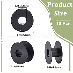 ワイヤー用ABSプラスチック空スプール10個  スレッドボビン  ブラック  6.9x3.4cm&nbsp;TOOL-SC0001-76