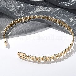 女性用アイアンオープンカフチョーカーネックレス  ゴールドカラー  内径：5.39インチ（13.7cm）  13.5mm&nbsp;NJEW-M085-01G