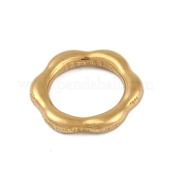 イオンプレーティング（IP）304ステンレススチールリンクリング  花のリンク  18KGP本金メッキ  13.5x12.5x2mm&nbsp;STAS-U019-45G