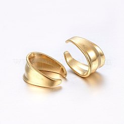304ステンレススチールスナップオンベイル  ゴールドカラー  10x8x6mm  インナー：9x7mm&nbsp;STAS-O098-12G-02