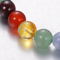 天然の宝石のストレッチチャクラブレスレット  カラフル  63mm&nbsp;BJEW-JB01686