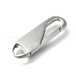 304ステンレススチールキーチェーン留め具  オーバル  ステンレス鋼色  36.5x10.5x4mm  穴：5x6mm&nbsp;STAS-U051-02B-P