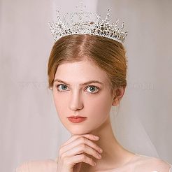 クラウンガラスラインストーンパッチ  アップリケを縫う  コスチュームウェディングドレスデコレーションアクセサリー  クリスタル  110x117x5mm&nbsp;DIY-WH0260-81A
