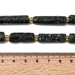 天然セラフィナイトビーズ連売り  コラム  シードビーズで  14~30x6.5~7.5x6.5~7.5mm  穴：1mm  約13~15個/連  15.87''（40.3cm）〜16.06''（40.8cm）&nbsp;G-D353-A05