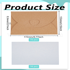 ミニハート留め封筒16個  ミックスカラー  172x155x0.3mm&nbsp;DIY-LP0004-02