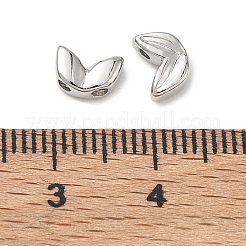 真鍮製連バー  葉  ラックめっき  長持ちメッキ  鉛フリー＆カドミウムフリー  プラチナ  5x7x3mm  穴：1.2mm&nbsp;KK-D289-55P
