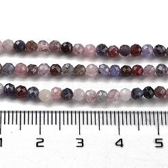 天然スピネルビーズ連売り  多面カット  ラウンド  3mm  穴：0.8mm  約129個/連  15.35''（39センチメートル）&nbsp;G-G140-A09-02