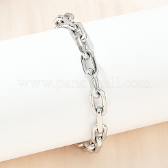 304ステンレススチールアズキチェーンブレスレット女性男性用  ステンレス鋼色  8-7/8インチ（22.5cm）&nbsp;BJEW-Z143-19P