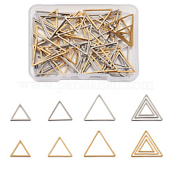 60個 6スタイル 304ステンレススチール リンキングリング  三角形  ミックスカラー  20x22.5x0.8mm  10個/カラー&nbsp;STAS-CD0001-22