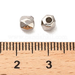 CCBプラスチックビーズ  多面カット  六角  プラチナ  4.5x4.5mm  穴：1.8mm&nbsp;CCB-A001-12B-P
