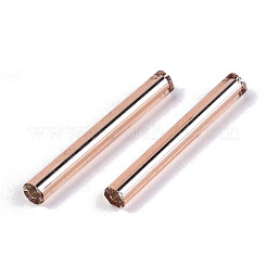電気メッキガラスラッパビーズ  丸い穴  メタリックカラー  ローズゴールドメッキ  17.5~20x1.5~2.5mm  穴：0.5~1mm  約2250個/袋&nbsp;SEED-S043-02C-03