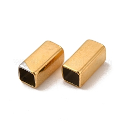 イオンプレーティング（IP）304ステンレスビーズ  長方形  18KGP本金メッキ  10x5x5mm  穴：4.2x4.2mm&nbsp;STAS-H179-04G-G