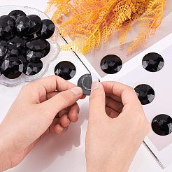 自己粘着アクリルラインストーンステッカー  DIYの装飾や工芸品  多面カット  半円  ブラック  30x6mm&nbsp;DIY-FG0001-21B