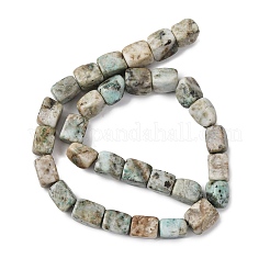 天然クリソコラとラピスラズリビーズ連売り  直方体の  12~13x8~10x8~10mm  穴：1mm  約30~31個/連  14.76''（37.5cm）〜14.96''（38cm）&nbsp;G-D098-D12