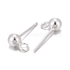 925スターリングシルバー製スタッドピアスパーツ  スタンプ925個付き  銀  15mm  穴：2mm  ピン：0.7mm&nbsp;LS-STER-S002-49